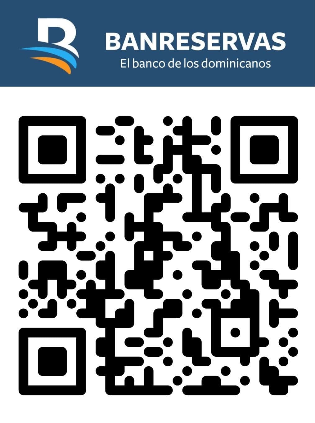 Código QR que redirecciona a la página principal del banco de reservas